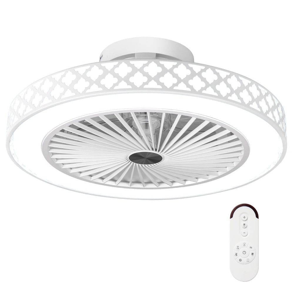 19 Inches Ceiling Fan with 3000-6500K Dimmable LED and 6 Wind Speeds & Timer-White