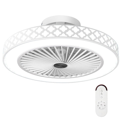 19 Inches Ceiling Fan with 3000-6500K Dimmable LED and 6 Wind Speeds & Timer-White