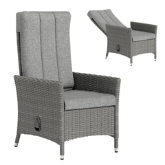 Outsunny 105Â°-150Â° Reclining Rattan Chair - Light Grey