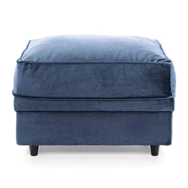 Chic Velvet Footstool - Dark Blue