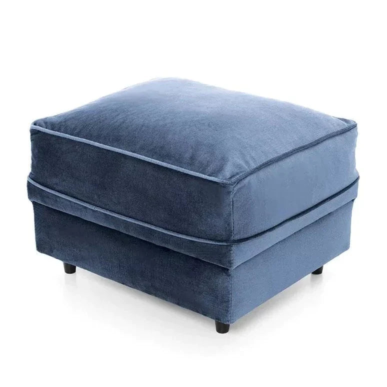 Chic Velvet Footstool - Dark Blue