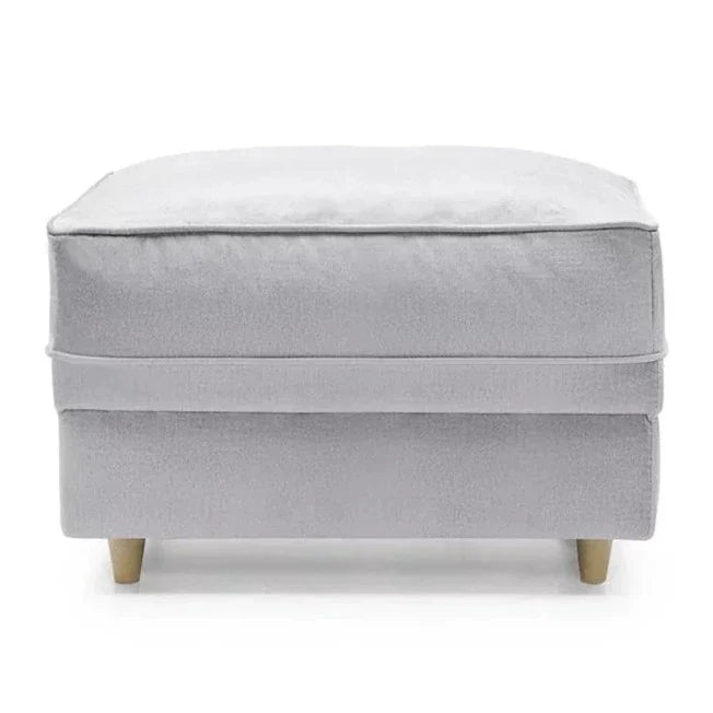 Chic Velvet Footstool - Light Grey