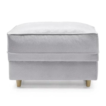 Chic Velvet Footstool - Light Grey