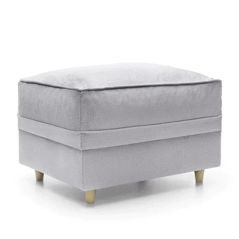 Chic Velvet Footstool - Light Grey