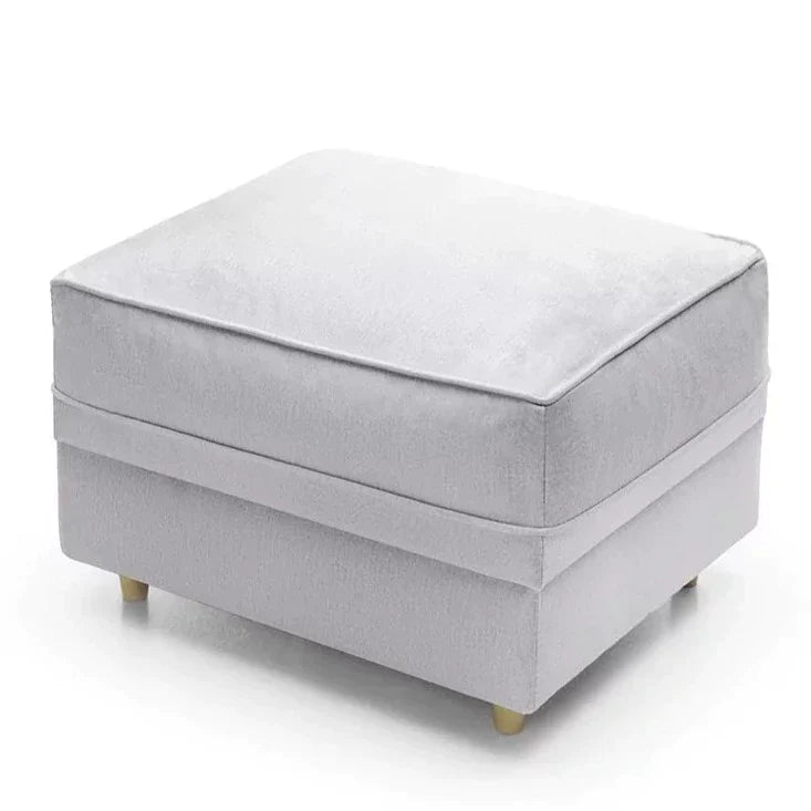 Chic Velvet Footstool - Light Grey