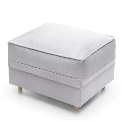 Chic Velvet Footstool - Light Grey
