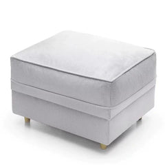 Chic Velvet Footstool - Light Grey