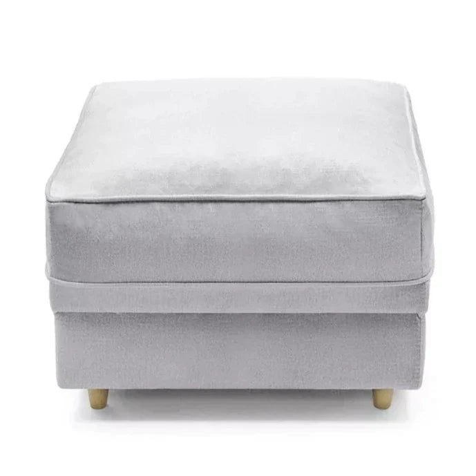 Chic Velvet Footstool - Light Grey