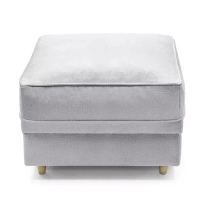 Chic Velvet Footstool - Light Grey