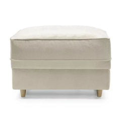 Chic Velvet Footstool - Cream