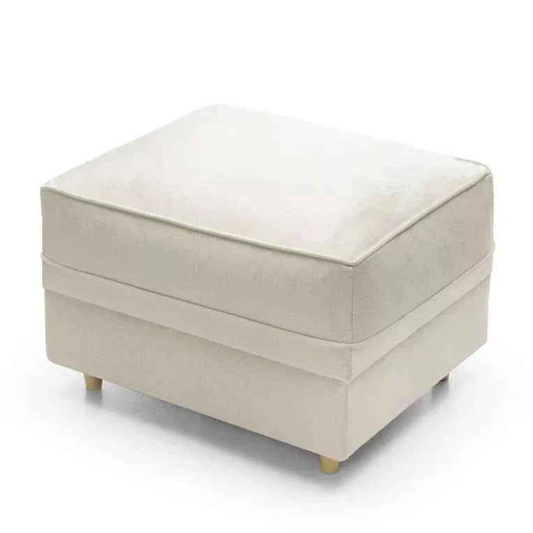 Chic Velvet Footstool - Cream