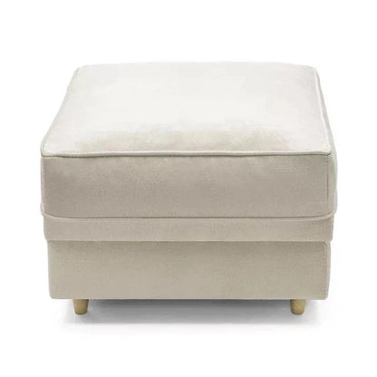 Chic Velvet Footstool - Cream