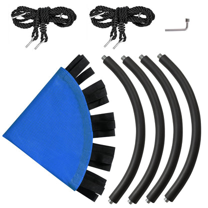 Kids Round Tree Swing with Adjustable Ropes and Hook Rings-Blue