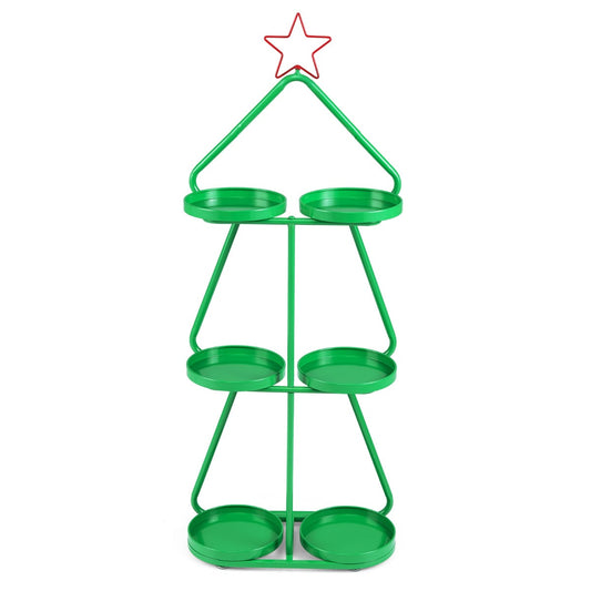 Christmas Plant Stand 3-Tier Tree-Shaped Side Table-Green