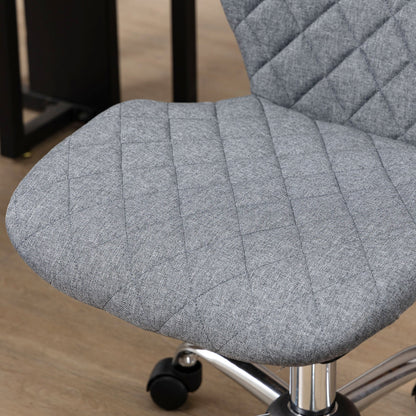 Vinsetto Mid Back Swivel Chair w/360° Swivel Height, thick sponge padded, Adjustable Home Office Linen Fabric Grey