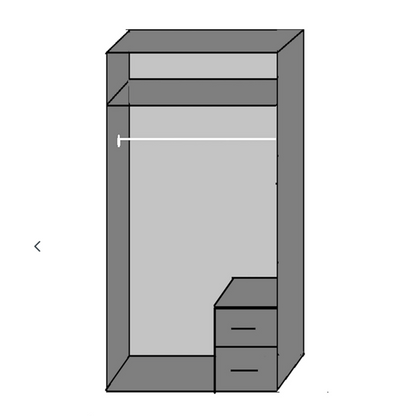 DAYTON 2 Door Wardrobe White and Grey 90cm