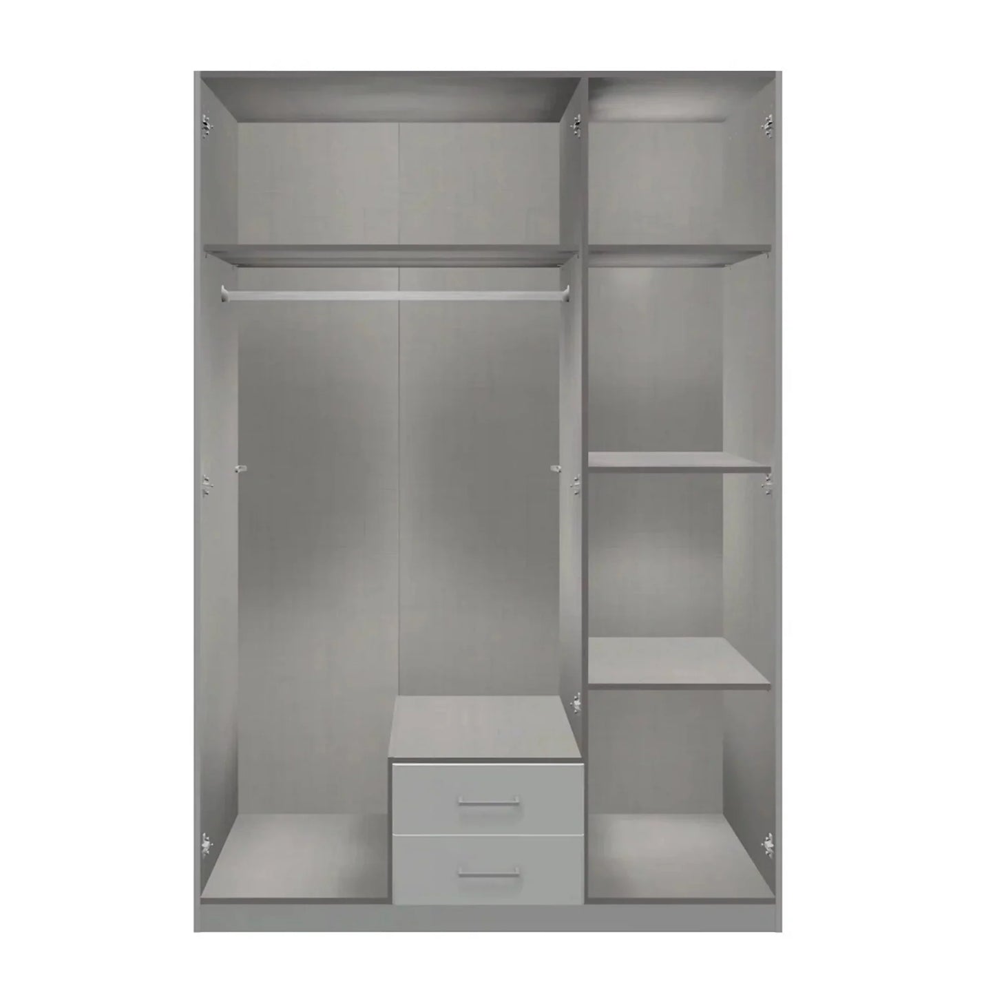DAYTON 3 Door Wardrobe White and Grey 135cm