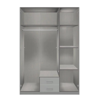 DAYTON 3 Door Wardrobe White and Grey 135cm