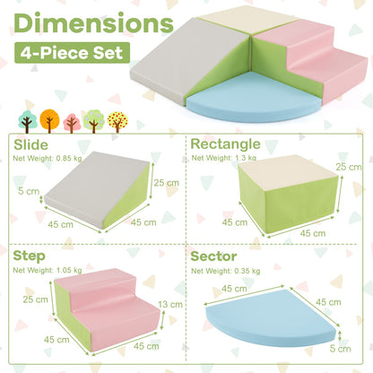 4-Piece Climb and Crawl Foam Block Play Set for Infant Baby-Colourful