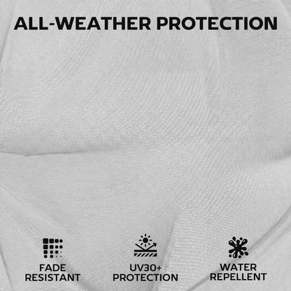 Outsunny Patio Chair Cushions Set of 4, Waterproof Non-Slip Lounge Chair Cushions, 112x53cm, Light Grey