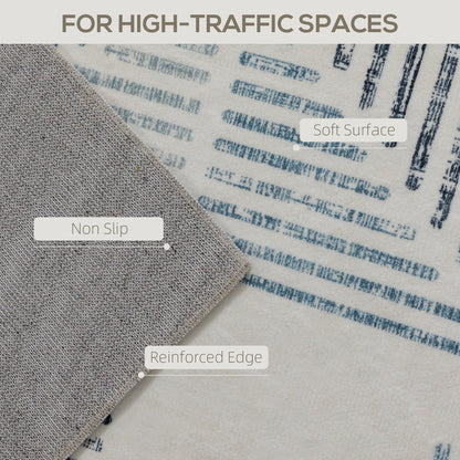 HOMCOM Modern Area Rug, Geometric Pattern Non-Slip Washable Rug, Soft Floor Carpet for Living Room, Bedroom, Dining Room, Home Office, 170 x 120 cm, Multi-Coloured
