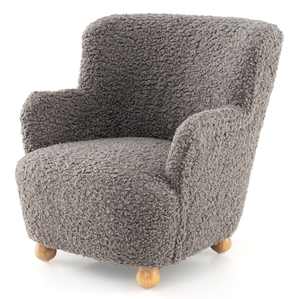 Comfy Toddler Armchair with Solid Rubber Wood Legs-Grey