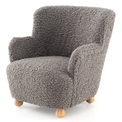 Comfy Toddler Armchair with Solid Rubber Wood Legs-Grey