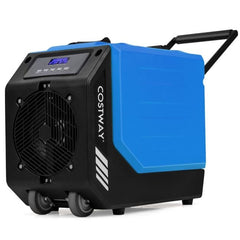 90L/Day Commercial Dehumidifier with Pump and 2 Wheels-Blue
