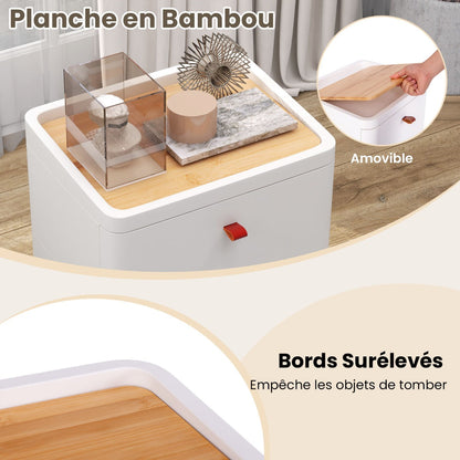 4-Drawer Dresser with Removable Organizer Tray and Solid Wood Legs-White