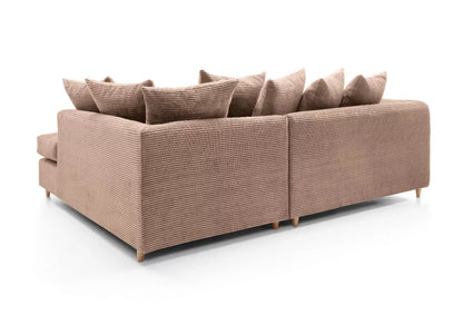 Jasmine Jumbo Cord Corner Sofa - Rigth Arm Brown