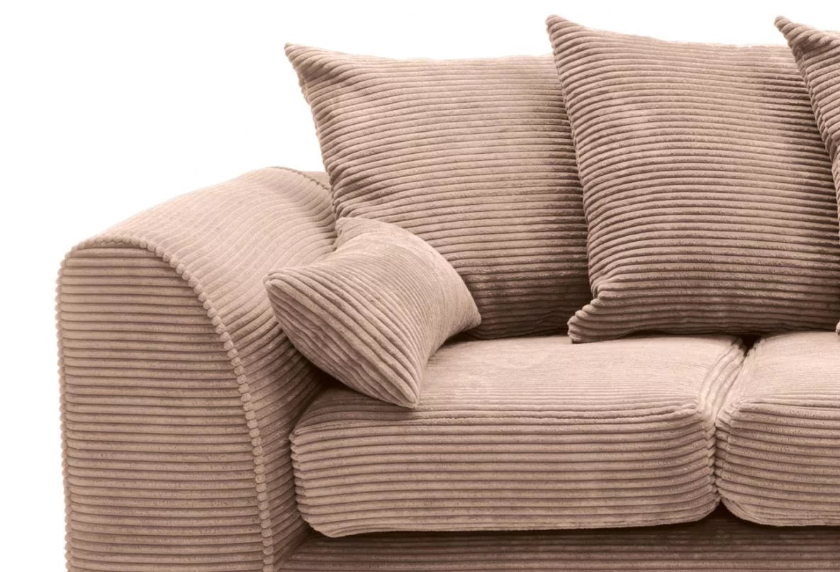 Jasmine Jumbo Cord Corner Sofa - Rigth Arm Brown