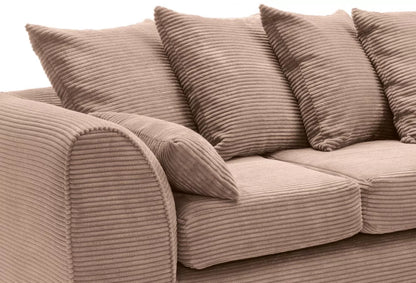 Jasmine Jumbo Cord Corner Sofa - Rigth Arm Brown