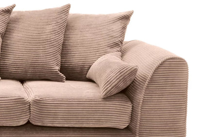 Jasmine Jumbo Cord Corner Sofa - Left Arm Brown