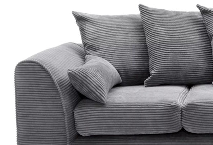 Jasmine Jumbo Cord Corner Sofa - Rigth Arm Grey