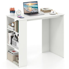 Computer Desk with Bookshelf for Study Living Room-White
