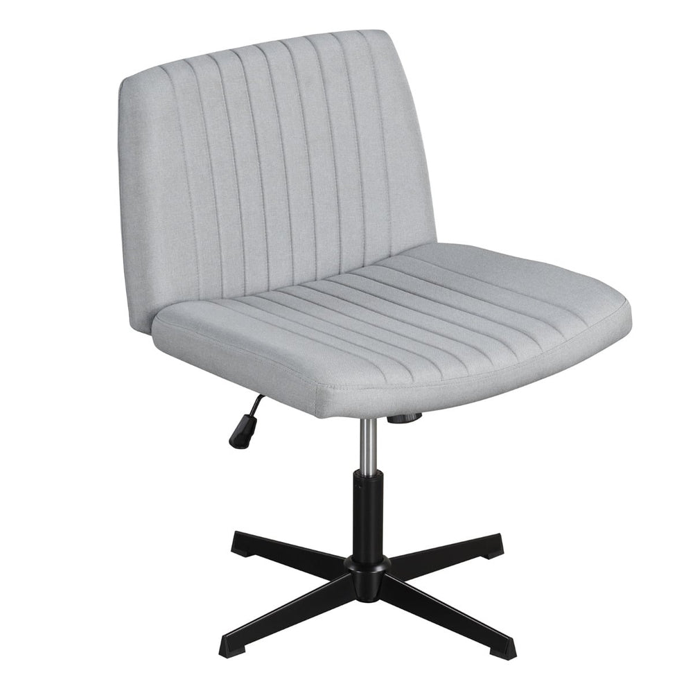 Criss Cross Legged Chair No Wheels with Wide Padded Seat-Grey
