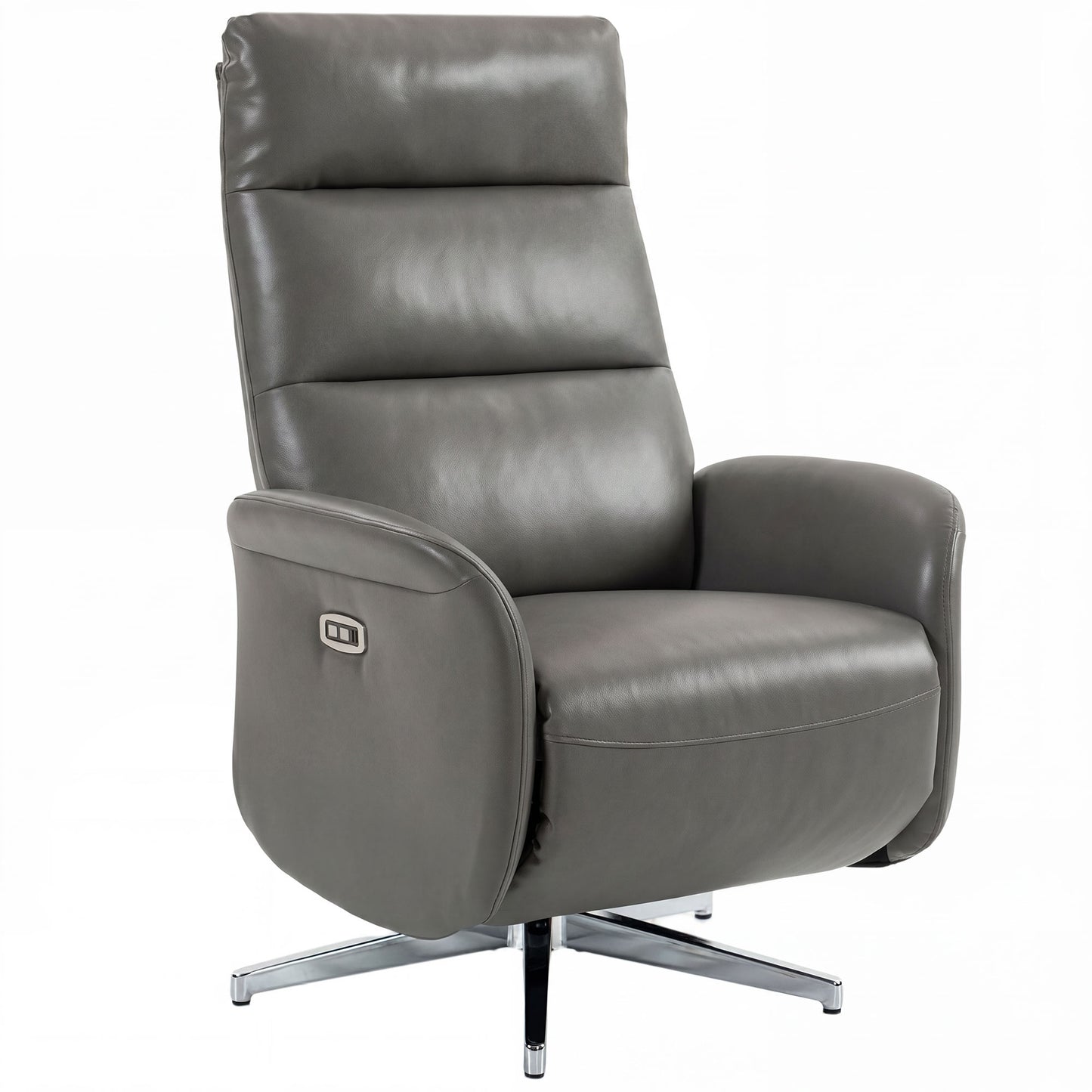 HOMCOM Power Recliner Chair, Swivel Electric Reclining Chair with Type C+USB, Recliner Armchair with Footrest, Dark Grey