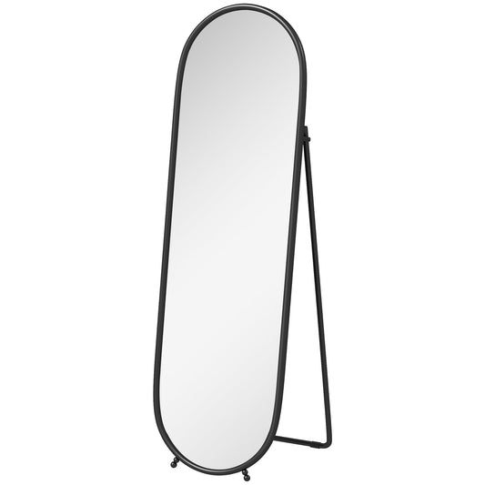 HOMCOM Two-Way Curved Full Length Mirror - Black