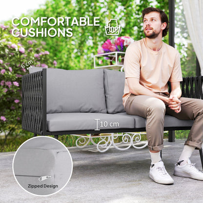 Outsunny 4-Piece Garden Furniture Set with Cushions - Light Grey