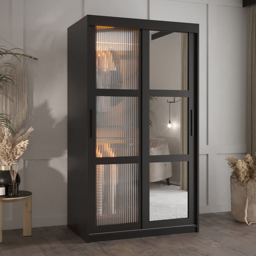 Flutes II Sliding Door Wardrobe 100cm