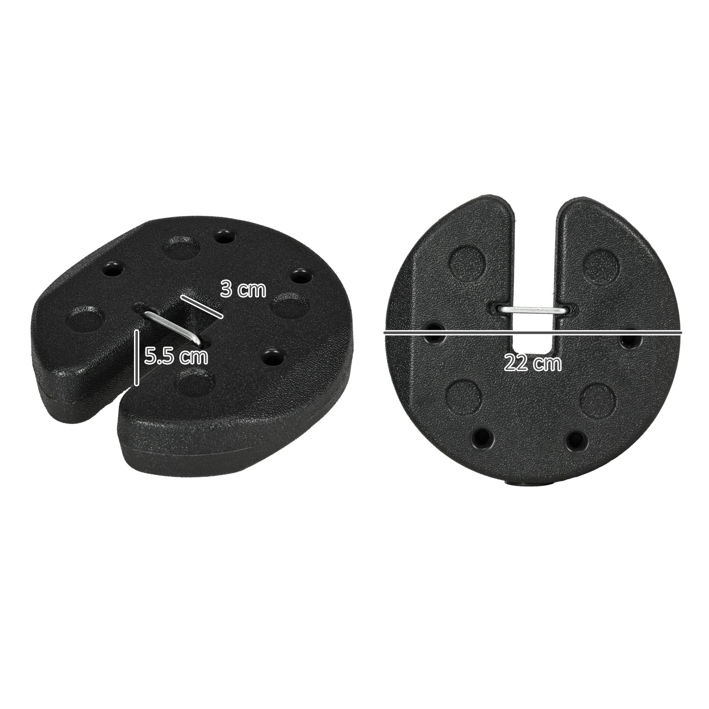 Outsunny Total 12KG Gazebo Weights Set of 4, Weights for Gazebo Legs with Reinforce Pins and Carry Belt, for Canopies Tents