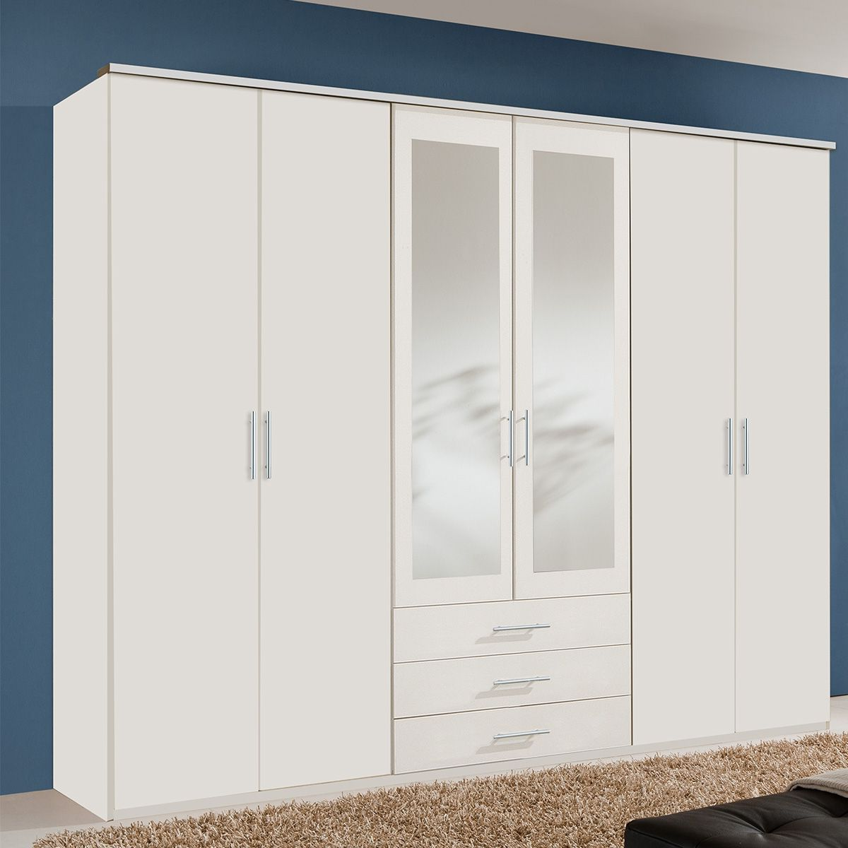 BANHA 6 Door Wardrobe White 270cm