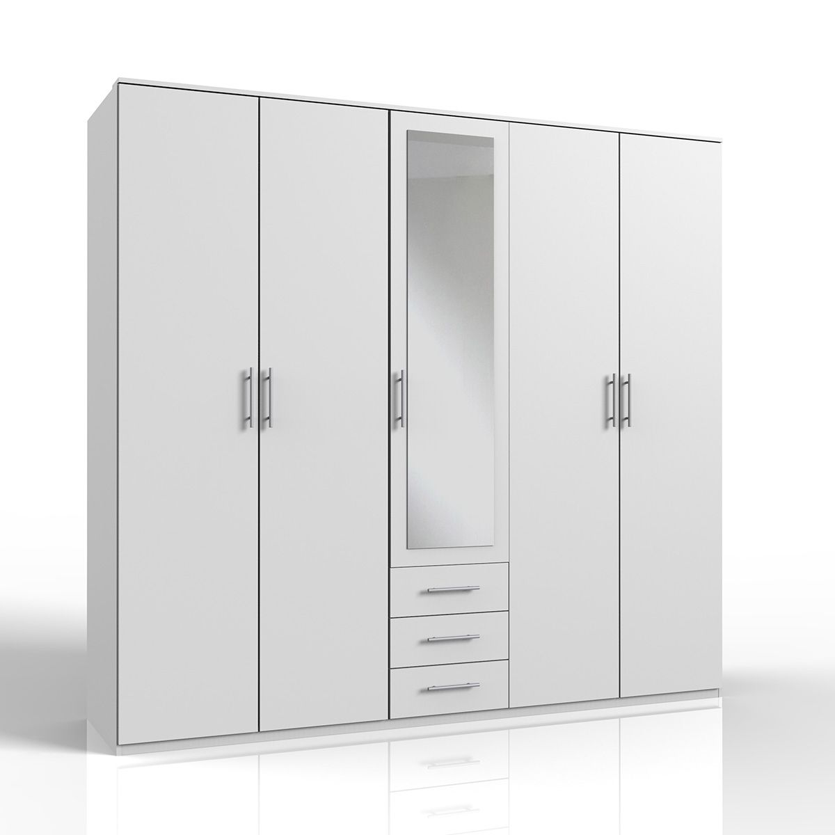 BANHA 5 Door Wardrobe White 225cm