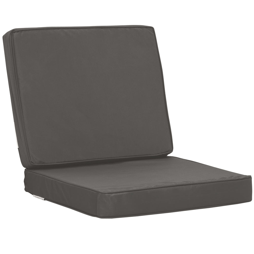 Outsunny 2-Piece Garden Seat and Back Cushion Set, Replacement Cushions for Outdoor Furniture with Seat Cushion and Back Cushion, Dark Grey