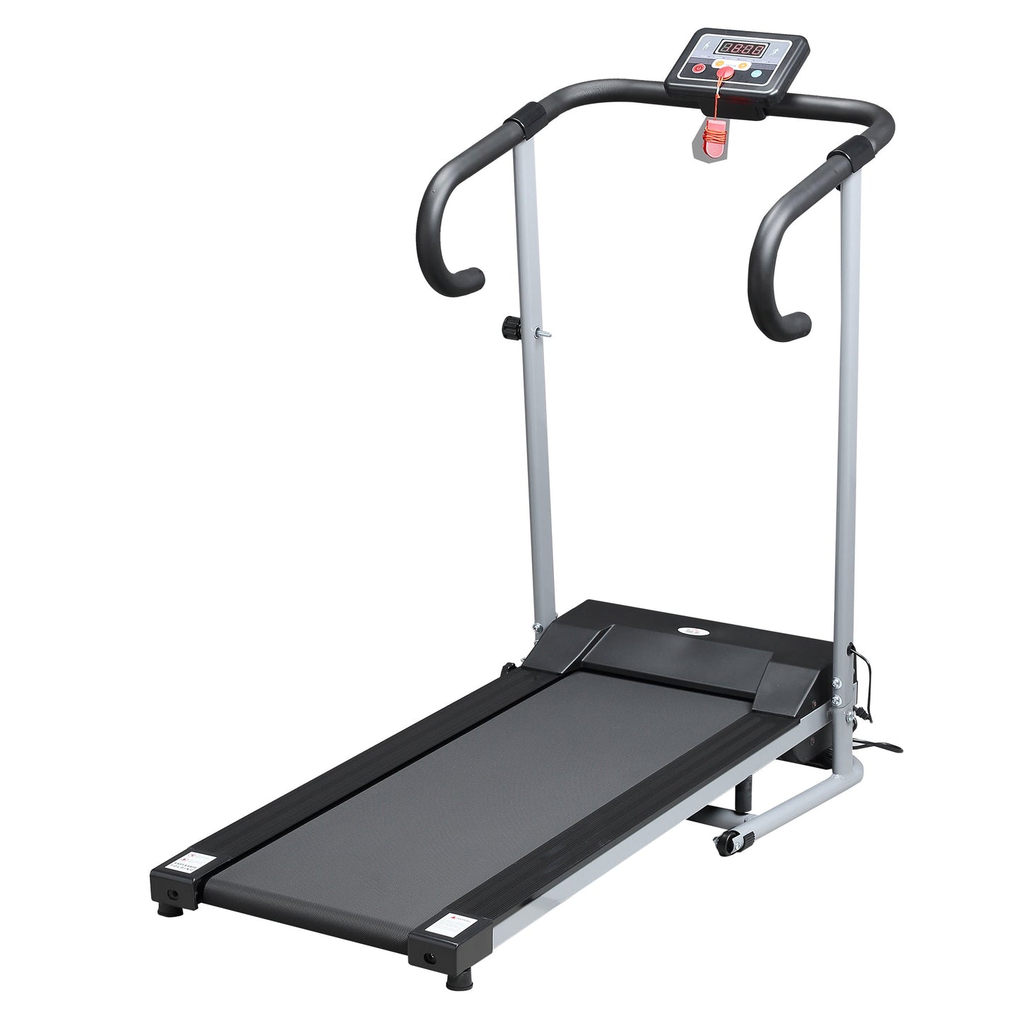 Unisex Electric Treadmill, Folding Indoor Cardio Treadmill, 1.25HP Motorised Running Jogging Walking Machine, w/ 3 Programs, LCD Monitor 10km/h