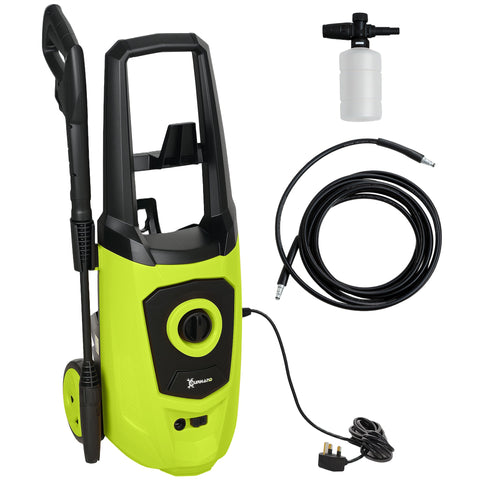 DURHAND 1800W High√Ç Pressure√Ç Washer, 150 Bar Pressure, 510 L/h Flow, High-Performance Portable Power Jet Wash Cleaner Green