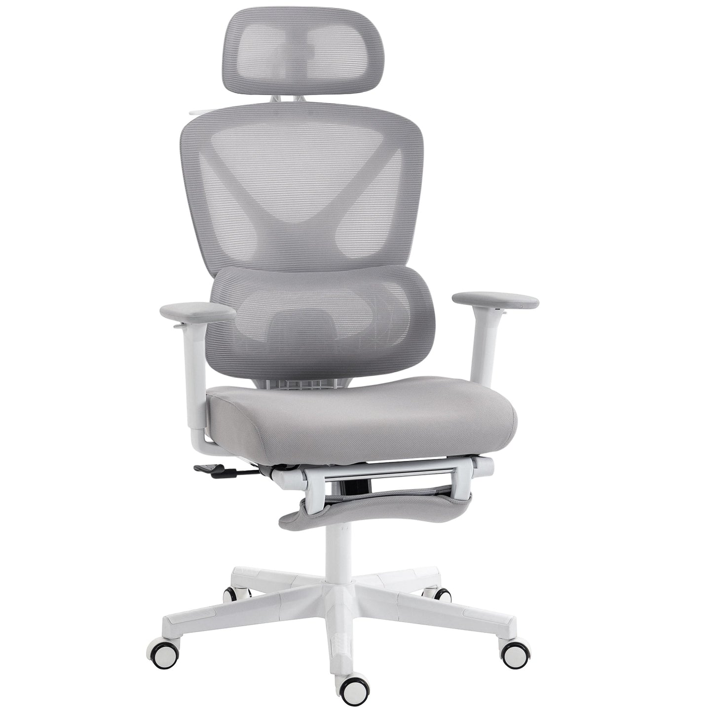 HOMCOM Ergonomic and Adjustable Office Chair - Grey