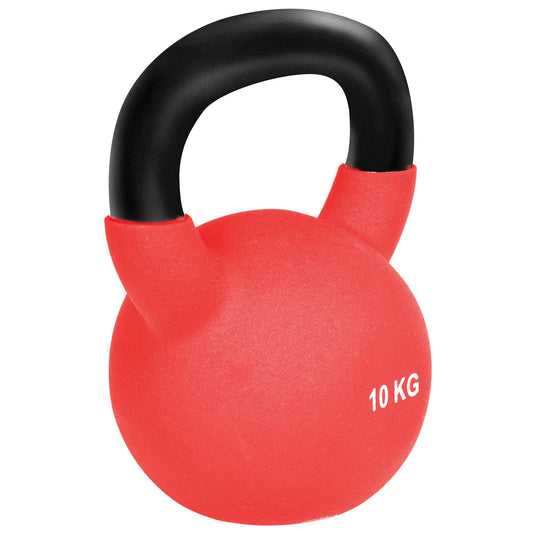 HOMCOM Soft Kettlebell, 10kg Kettle Bell with Non-Slip Handle for Home Gym Weight Lifting and Strength Training, Red