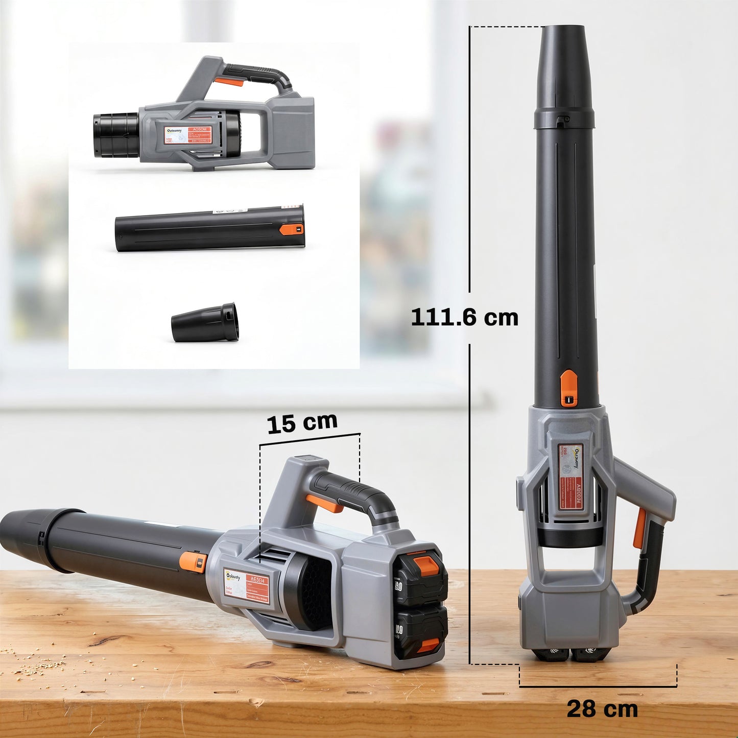 Outsunny Leaf Blower Cordless with 2 x 4000mAh Batteries & Charger, 36V Lightweight Garden Blower with 1000W Brushless Motor