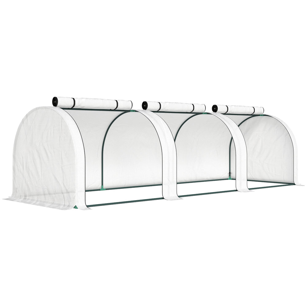 Outsunny 295  x 100 cm Low Tunnel Greenhouse - White